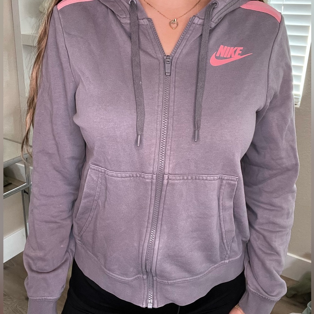 Nike Charcoal and Coral Hoodie
